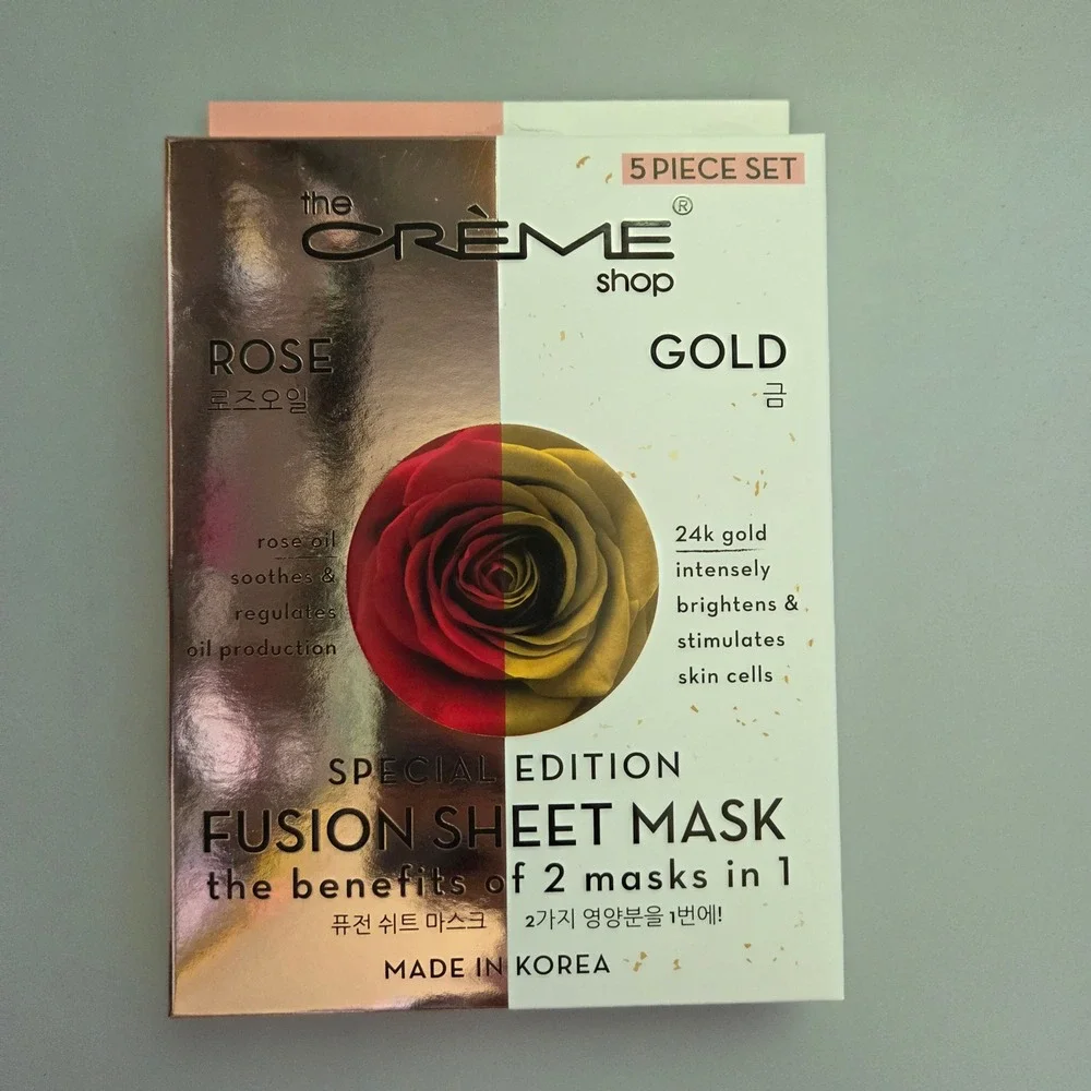 The Creme Shop Rose & 24k Gold Fusion Sheet Mask 5 Piece Set Special Edition
